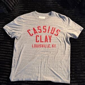 Cassius Clay Graphic Tee - Gray with Red Lettering